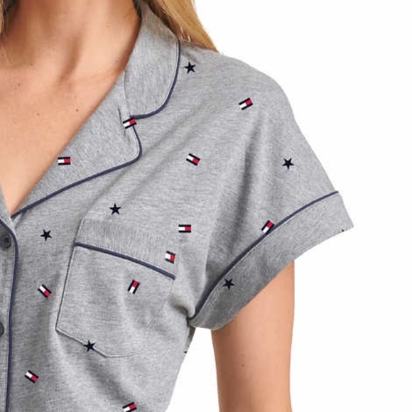 New Women's Tommy Hilfiger Ladies 2 Piece Pajamas PJs Set Gray Size XL - Picture 4 of 12